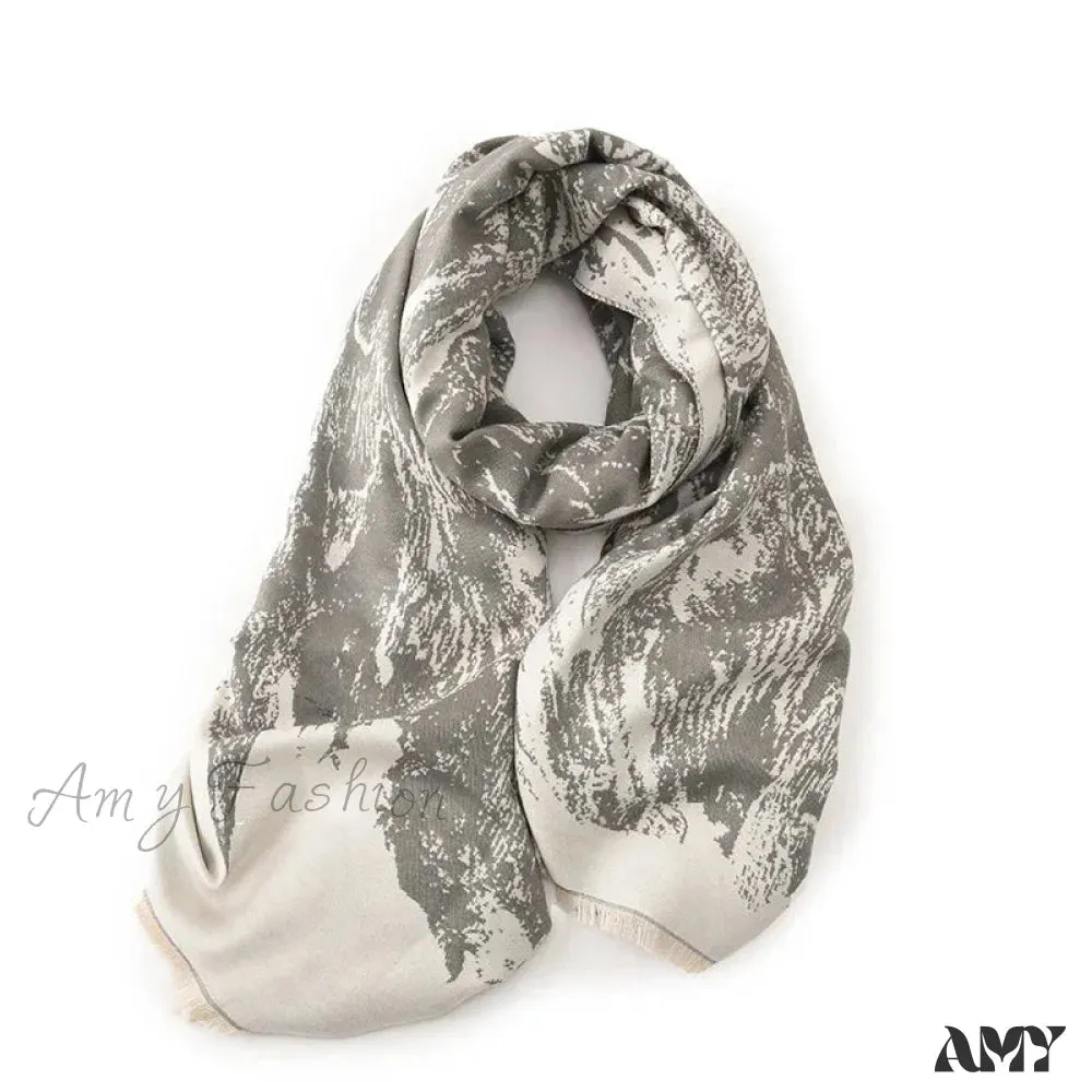 Elegant Lightweight Stylish Fall Winter Color Matching Thick Long Wide Thermal Scarf